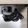 Modern Computer Desk With USB Ports - Driftwood - Image 3
