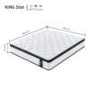 12" King Size Hybrid Mattress Individual Pocket Springs Medium Memory Foam Comfortable Knitted Cover - White / Black - Image 3