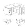 L Shape Computer Desk With Multiple Storage And Built In File Cabinet - White - Image 3