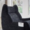 Bean Bag Chair With Armrests Oversized Comfy Beanbag Lounge Lazy Floor Sofa Accent Chair For Living Room - Black - Image 14