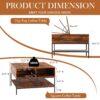 Rustic Flip Top Coffee Table With Hidden Storage - Black / Brown - Image 3