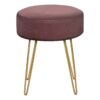 Ottoman, Pouf, Footrest, Foot Stool, Round Metal Legs, Contemporary, Modern - Pink / Gold - Image 3