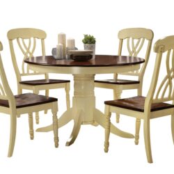 Dylan - 5 Pieces Dining Room Set - Cream / Oak