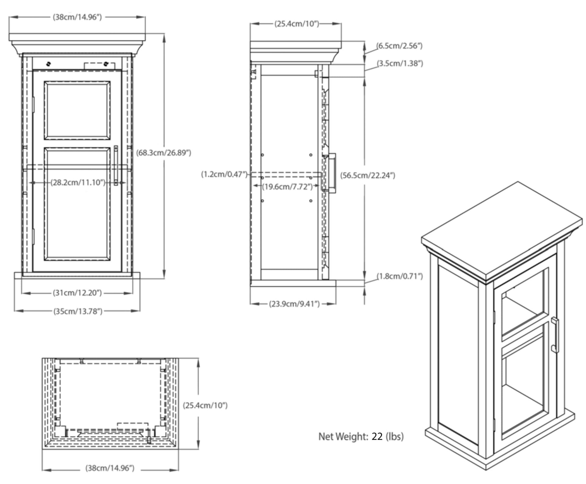 Avington - Single Door Wall Cabinet - Pure White - Image 8