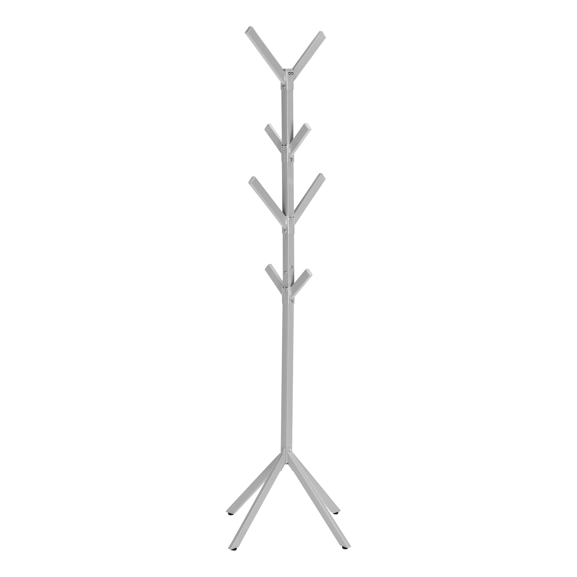 Coat Rack, Hall Tree, Free Standing, 8 Hooks, Entryway, Contemporary & Modern - Silver - Image 6