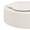 Modern Round Coffee Table (Set of 2), 360 Degree Rotatable Flower Shaped Top With 2 Drawers, Top Circle Side Table End Table With Glass For Living Room - Off White - Image 19