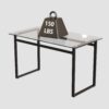 Modern Minimalist Rectangular Glass Dining Table For 4 - 6 With Tempered Glass Tabletop And Metal Legs - Transparent - Image 8