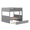 Full Over Full Bunk Bed With Twin Size Trundle - Gray - Image 2