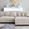 Luxe - Oversized 2 Piece Right Facing Sectional Couches For Living Room, L Shaped Sofa With Chaise - Ivory - Image 3