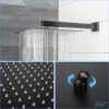 Oil Rubbed Bronze 12" Wall Mounted Square Shower System With Waterfall Tub Spout And Rough In Valve - Oil-Rubbed Bronze - Image 6