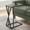 Accent Table, C - Shaped, Contemporary And Modern - Taupe / Black - Image 12
