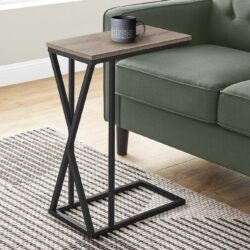 Accent Table, C - Shaped, Contemporary And Modern - Taupe / Black