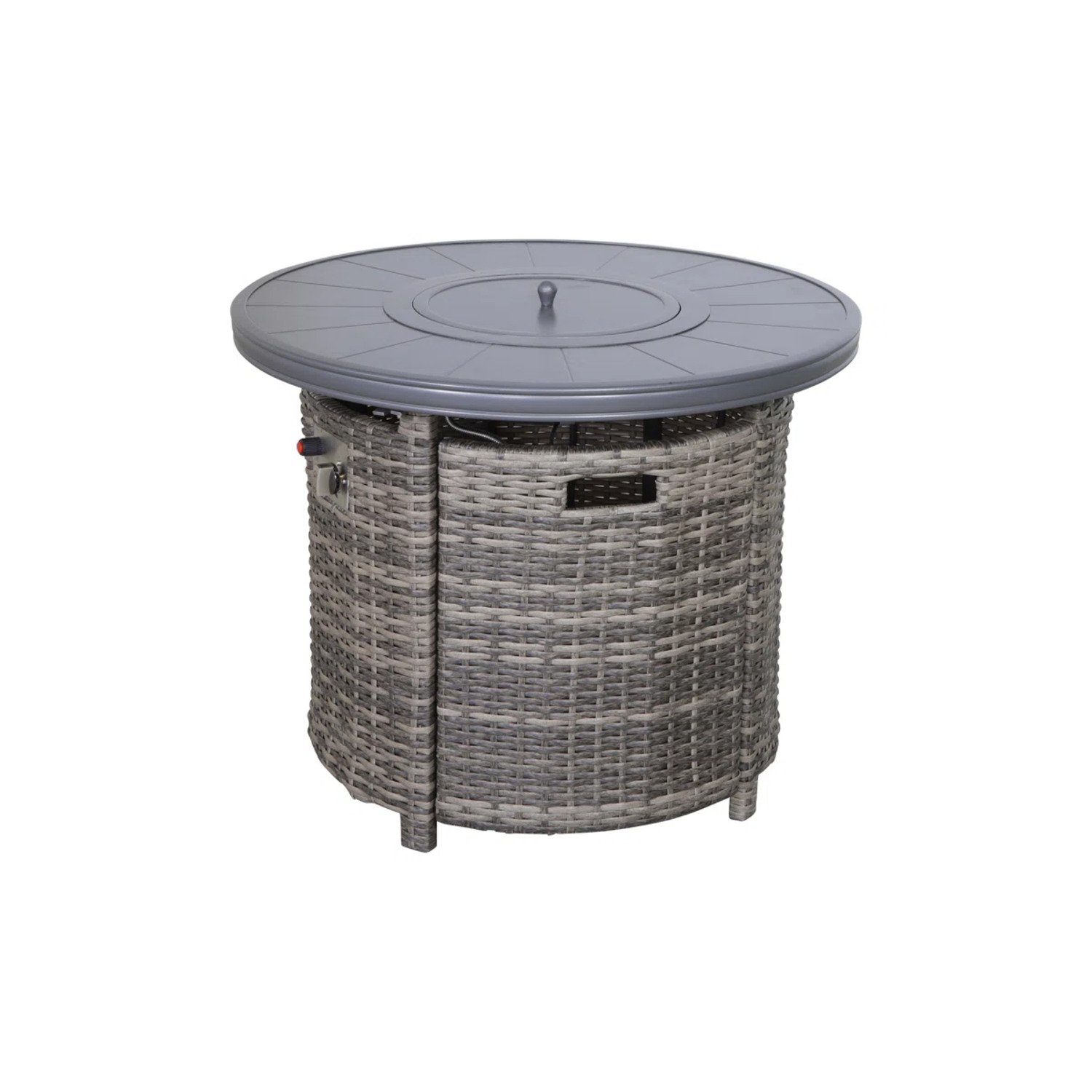 Patio 8 Piece Sectional Set With Fire Pit And Durable Cushions - Gray Mix - Image 5