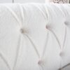 Rolled Arm Chesterfield 3 Seater Sofa - White - Image 16