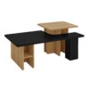 Nesting Coffee Tables Farmhouse, Rectangle Coffee Table Living Room Sofa Side Table For Living Room (Set of 2) - Black - Image 11