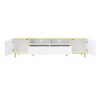 Modern TV Stand For TVs Up To 80", Entertainment Center With 2 Shelves And LED Lights, TV Storage Cabinet With 2 Drawers, 2 Cabinets And Metal Legs For Living Room - White - Image 12
