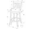 Swivel Stool Bar Height, Transitional Comfortable Seating (Set of 2) - Espresso - Image 4