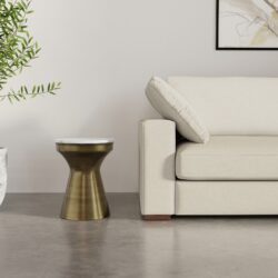 Raquel - Side Table - Antique Brass / White