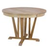 Topmax - 5 Piece Rustic Extendable Dining Table Set Round Trestle Table And 4 Cross Back Dining Chairs For Kitchen, Dining Room - Natural - Image 14