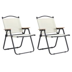 Folding Outdoor Chairs For Indoor, Outdoor Camping, Picnics, Beach, Backyard, Bbq, Party, Patio (Set of 2) - Beige