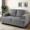 Modern Loveseat, Comfortable 2 Seater Couch With Deep Seating And High Density Foam, Loose Back Cushions, Wide Arms - Gray - Image 8