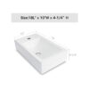 Modern Rectangle Wall Mount Bathroom Sink & Single Faucet Hole - White - Image 3