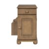 Vintage End Table Flip Top Side Table With USB Ports, 1 Multifunctional Drawer With Cup Holders, Sofa Couch Table With Bookshelf For Living Room And Small Space - Brown - Image 11