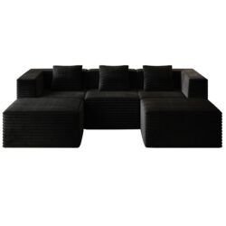 Modular Sectional Couches With Deep Seat For Living Room - Black