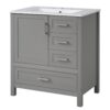 30" Bathroom Vanity With Soft Close Storage - Gray - Image 13
