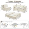 Multi Functional Sectional Sofa Bed With Independent Chaise Lounge And Functional Blanket - Beige - Image 3