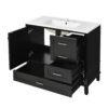 36" Bathroom Vanity With Solid Pine Frame, Soft Close Door And Drawers, Storage Cabinet - Black - Image 11