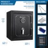 3.51 Cubic Ft Fireproof Safe Vault - Black - Image 3