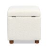 Upholstered Storage Ottoman - Ivory White - Image 3