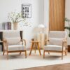 Accent Chair & Pillow Upholstered Arm Chair - Beige - Image 21