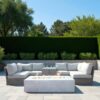 4 Piece Patio Seating Group With Cushions And Fire Pit - Gray Mix - Image 2