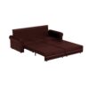 Pull Out Sofa Bed, 3 In 1 Convertible Sleeper Sofa With Nailhead Trim & Rolled Arm, Multi Functional Sofa Bed For Living Room, Bedroom, Apartment, Office - Burgundy - Image 12