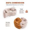 Tai Chi - Curved Dual Depth Loveseat, Full Compression Sponge Sofa - Beige - Image 3