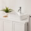 Modern Rectangular Vessel Sink Stain Resistant Porcelain Bathroom Vanity Basin European Glossy Above Counter Design - White - Image 4