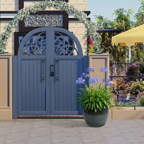 3 Pieces Ceramic Flowerpot, Planter For Patio, Garden Or Windowsills Antique - Antique Blue Green