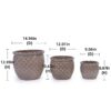 3 Pieces Ceramic Flowerpot, Planter For Patio & Garden Or Windowsills - Antique Yellow - Image 3