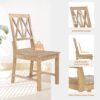 Topmax - 5 Piece Rustic Extendable Dining Table Set Round Trestle Table And 4 Cross Back Dining Chairs For Kitchen, Dining Room - Natural - Image 8