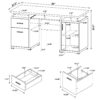 Office Computer Desk With 2 Drawers, Adjustable Shelf, And Slide Out Keyboard Tray - White - Image 3