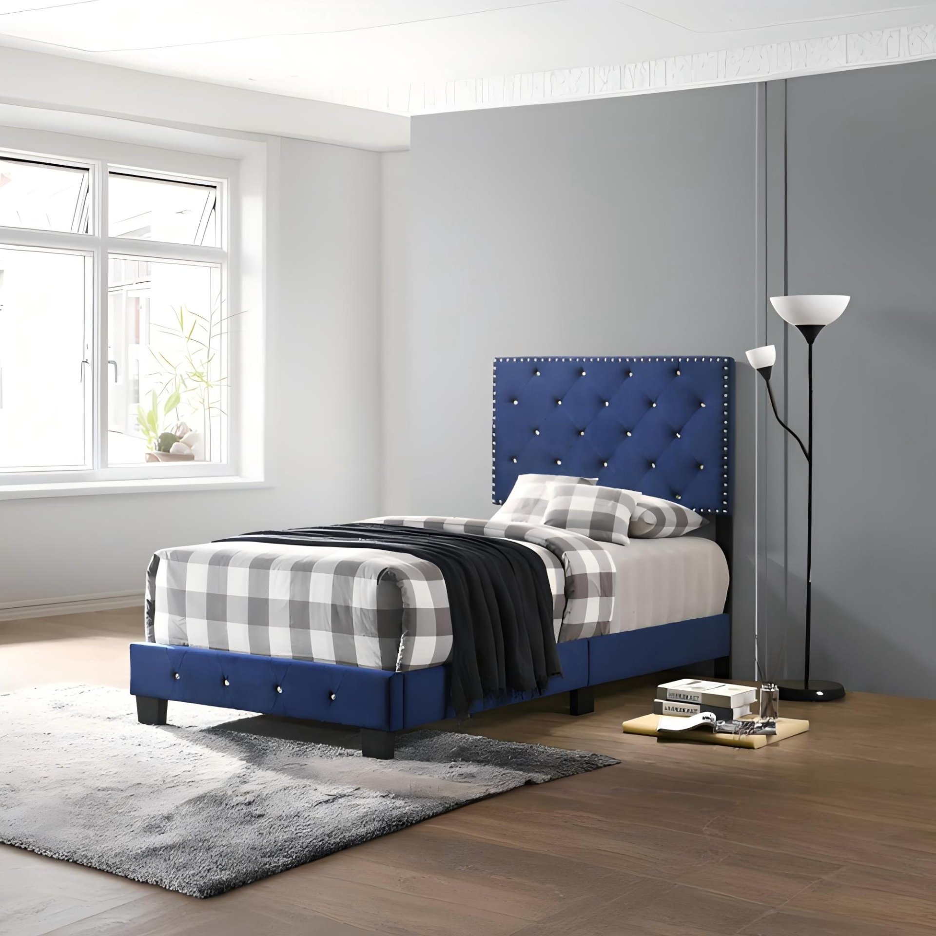 Suffolk - Twin Bed - Navy Blue - Image 2