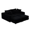 4 Seat Sofa, Deep Seat Couches With Soft Pillows And 2 Ottomans, Convertible Sofa Lounge Chair, For Living Room - Black - Image 17
