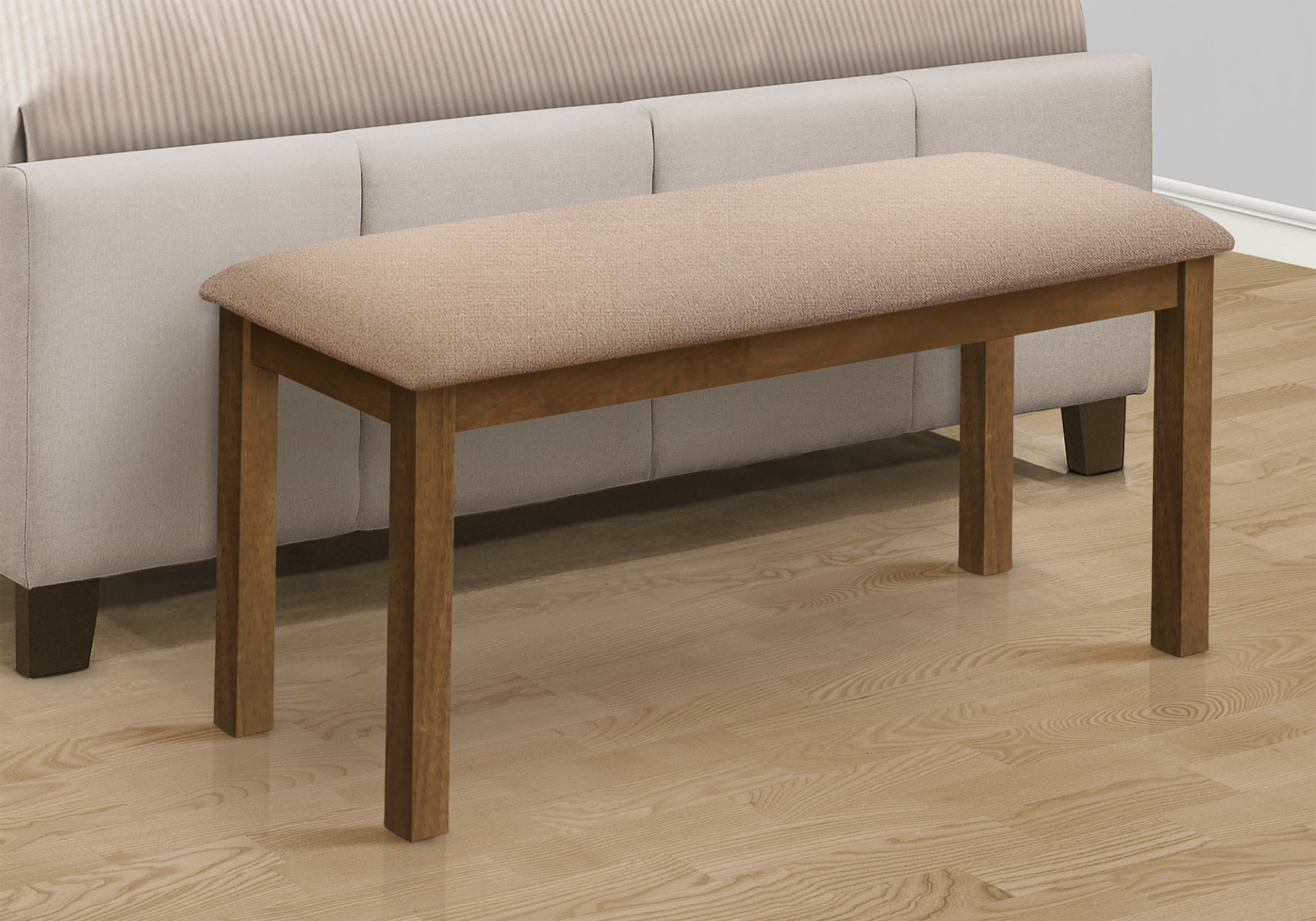 Bench, Rectangular, Upholstered, Dining Room, Entryway, Transitional - Beige - Image 3