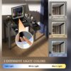 Makeup Vanity Desk With Mirror 3 Level Adjustable LED Lighting, Flip Top Storage 2 Drawers & 3 Removable Organizer Boxes - Black - Image 7