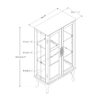Curio Cabinet Lighted Curio Diapaly Cabinet With Adjustable Shelves And Mirrored Back Panel, Tempered Glass Doors (3 Tier), (E26 Light Bulb Not Included) - Walnut - Image 4