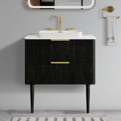 Elena - Modern Bathroom Vanity With Sink Luxury Bathroom Vanity With Ample Storage, 2 Soft Close Drawers, 2 In 1 Floating Or Freestanding Design - Black
