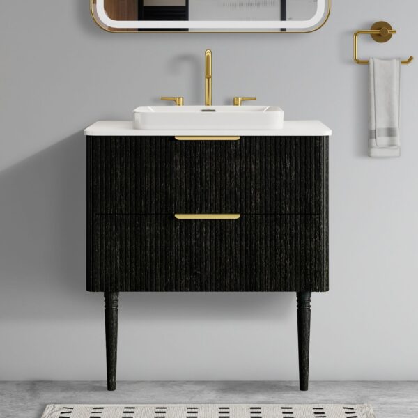 Elena - Modern Bathroom Vanity With Sink Luxury Bathroom Vanity With Ample Storage, 2 Soft Close Drawers, 2 In 1 Floating Or Freestanding Design - Black