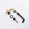 Modern Wall Mount Single Handle Bathroom Sink Faucet, Curved Spout - Matte Black Brass - Image 4